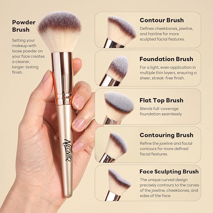 20 PCS Travel Makeup Brush Set, Makeup brushes, Professional Foundation Eyeshadow Concealer Blush Powder Bronzer Brushes,Versatile Face Make Up Tools with Travel Makeup Case（Champagne Gold）