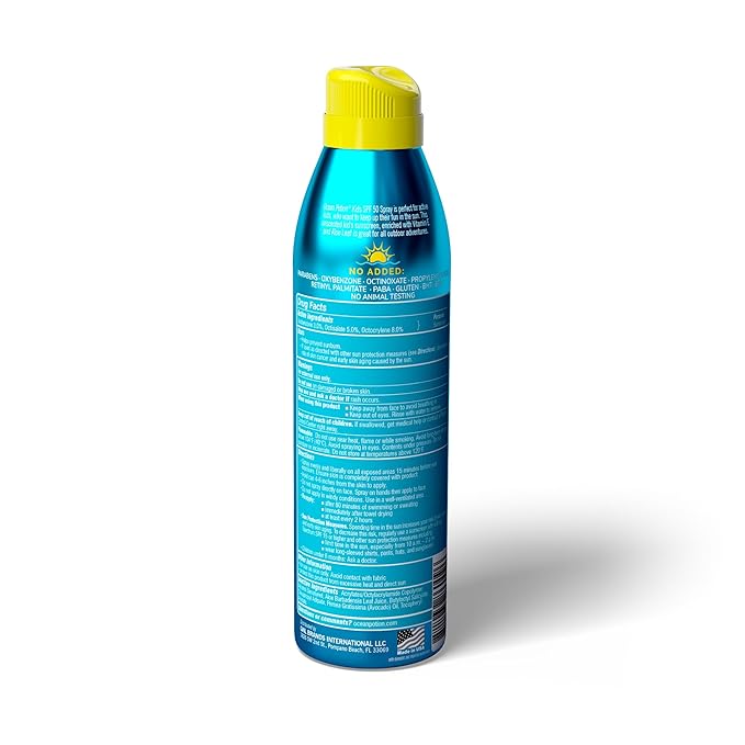 Ocean Potion Kids Sunscreen Spray SPF 50, Broad Spectrum UVA/UVB Sunscreen, Continuous Sunscreen Spray with Vitamin E & Aloe, Oxybenzone-Free, Fragrance-Free, Water-Resistant, 5.5 oz