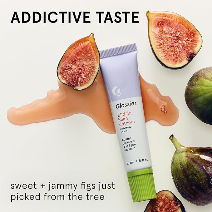 Glossier Balm Dotcom Hydrating Tinted Lip Balm - Universal Salve, Up to 12Hr Moisture for Dry Lips, Cuticles & Skin - Lanolin, Beeswax & Castor Oil - Wild Fig, Honeyed Scent Coral Tint, 15ml