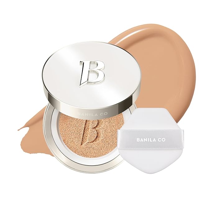 BANILA CO Covericious Ultimate Cover Cushion | Pore Blurring & Seamless Finish | Up to 100HR Long-Wear Matte Foundation | 20 Inclusive Shades | Korean Cushion Foundation (14g / 0.49 oz), 25C AMBER
