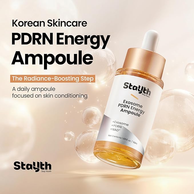Exosome PDRN Energy Ampoule – Korean Skincare Hydrating Serum with PDRN, NAD⁺, Hyaluronic Acid & Peptides for Moisture, Skin Conditioning & Smooth Appearance (50ml / 1.69 fl. oz)