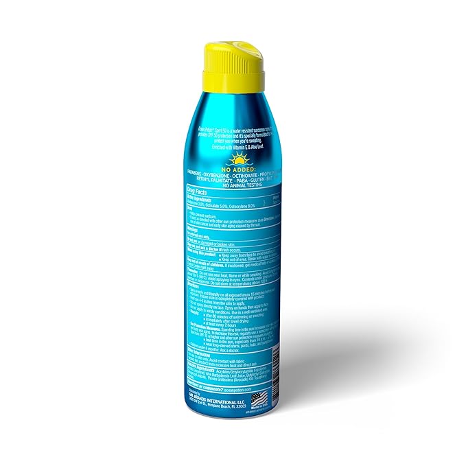 Ocean Potion Sport Sunscreen Spray SPF 50 - Broad Spectrum UVA/UVB Sunscreen | Continuous Sunscreen Spray with Vitamin E & Aloe - Lightweight, Water Resistant, Oxybenzone-Free - 5.5 oz