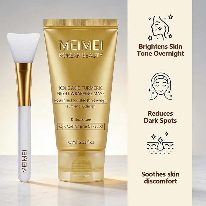 GFG Meimei Korean Beauty Turmeric Wrapping Mask With Vitamin C | Hydrating Peel-Off Face Mask For Brightening, Even Skin Tone & Deep Nourishing | Achieve Radiant And Firm Skin(1pc)