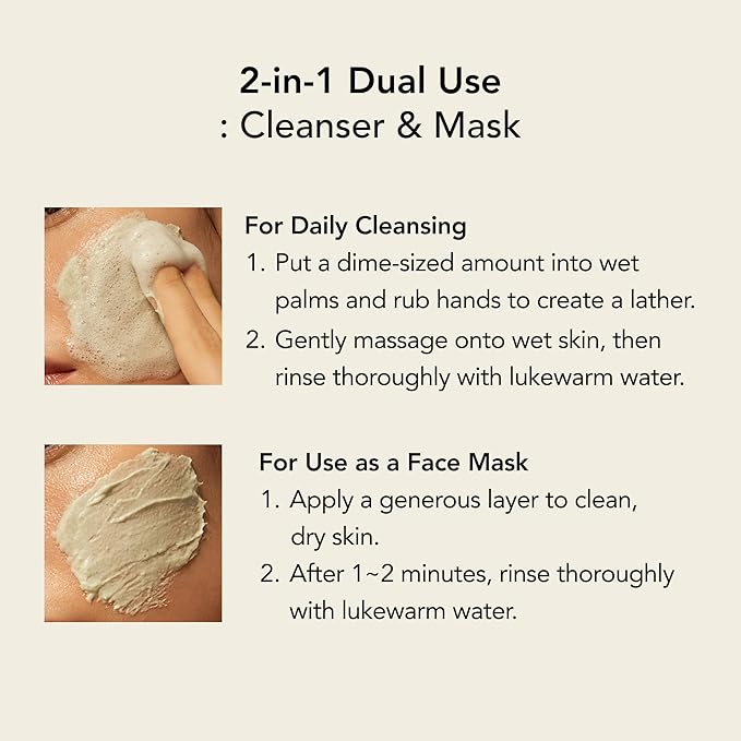 Whipped Korean Skincare Face Wash, Doubles as a Face Mask, Strawberry Vanilla, Hydrating Vegan Facial Cleanser for Dry Skin with Niacinamide, Hyaluronic Acid, Ceramide, Cleanser for Sensitive Skin