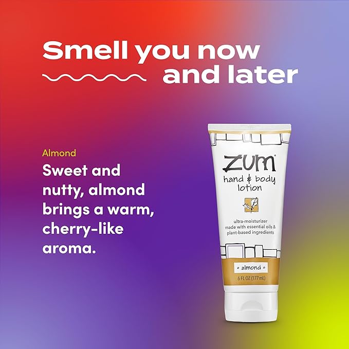 Indigo Wild Zum Hand & Body Lotion - Natural Hand Lotion for Dry Hands - Body Lotion for Women & Men - Body Moisturizers Include Shea Butter, Jojoba Oil & More - Almond - 6 fl oz