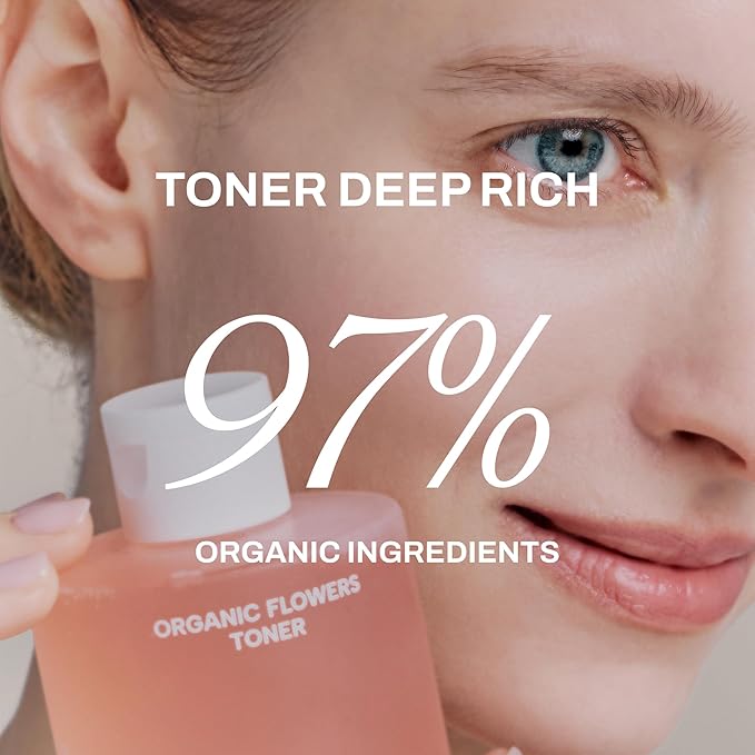 Whamisa Calming & Radiance Duo: Organic Flowers Toner Deep Rich and Hydrogel Facial Sheet Mask Bundle