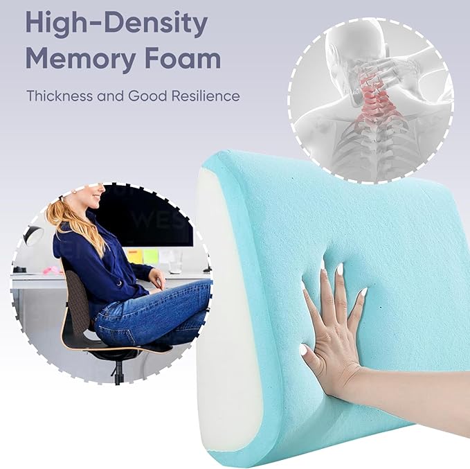 Extra Large Lumbar Support Pillow for Recliner, 20"x14"x5.5" Back Support Cushions with Back Strap, 100% Foam High Supportive, Durable, Soft-Coffee