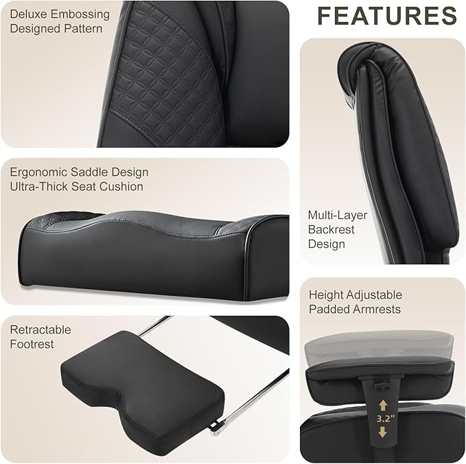 Big and Tall Office Chair 400lbs Wide Seat, Leather High Back Executive Office Chair with Foot Rest, Ergonomic Chairs Lumbar Support for Lower Back Pain Relief (Black)