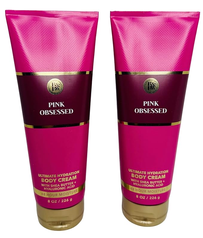 Bath & Body Works Womens Pink Obsessed Ultimate Hydration Body Cream 8 Ounces Pack of 2