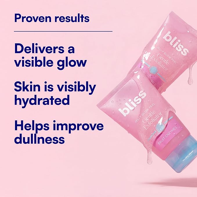 Bliss Jelly Glow Peel™ Gentle Non-Abrasive Cleanser and Exfoliator With Fruit Enzymes - 4 Oz - Nourishes and Hydrates Skin - Clean - Vegan & Cruelty Free