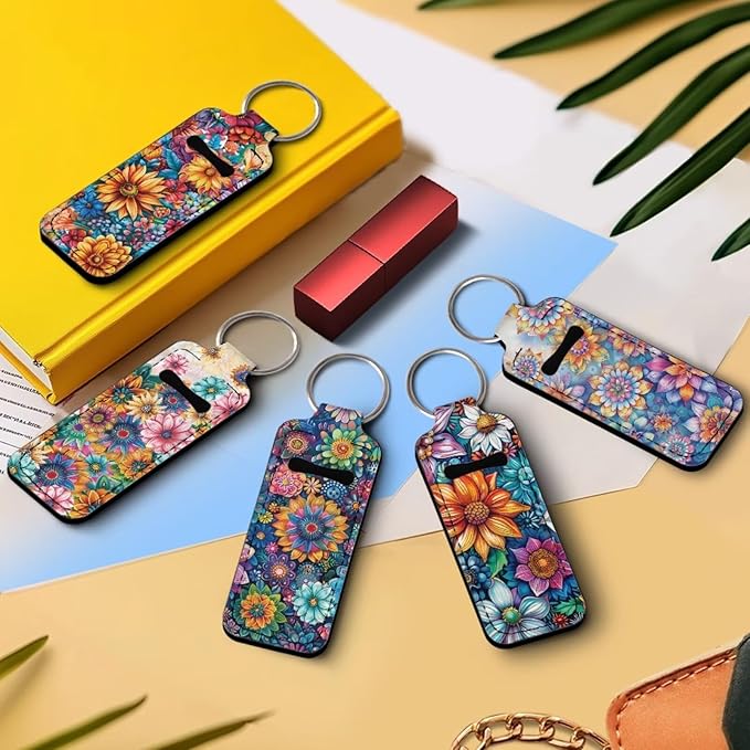 Pensura Chapstick Holder Keychain Fashion 5 Pcs Car Keychain Holder Portable Chapstick Holder Keep from Scratched and Dust