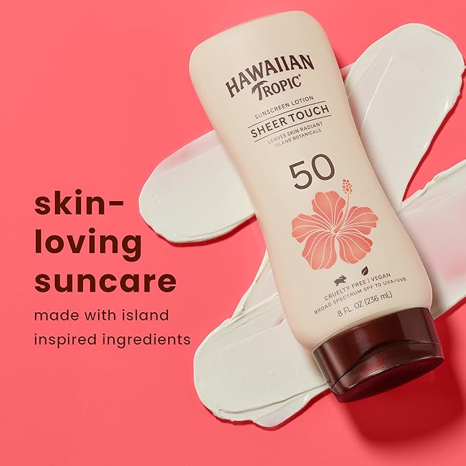 Hawaiian Tropic Sheer Touch Ultra Radiance SPF 50 Twin Pack & Weightless Hydration SPF 30 Clear Spray Sunscreen Twin Pack