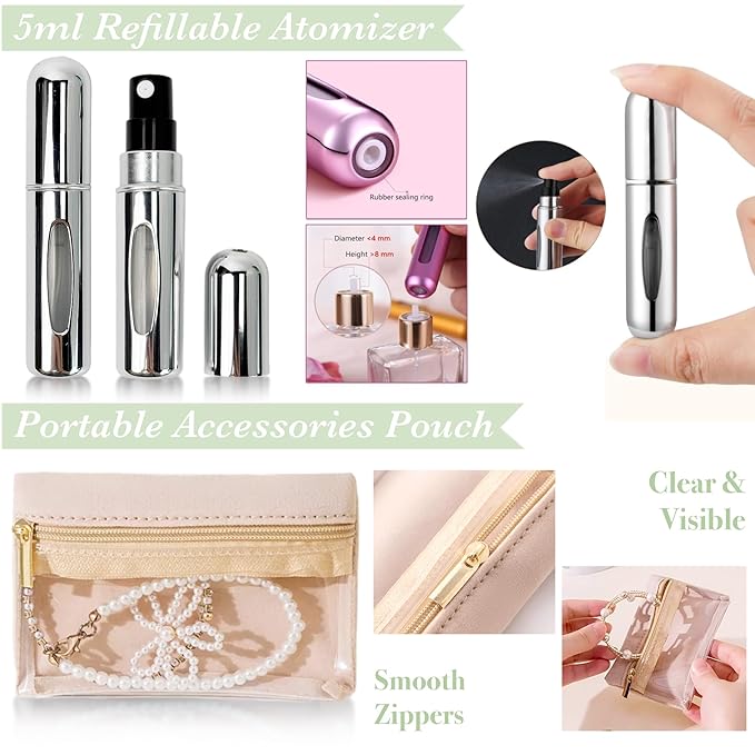 Women's Wedding Emergency Travel Kit 45 Essential Items for Brides Bridesmaid All-In-One Daily Beauty Style Set With Makeup Brushes (Aurora Green)