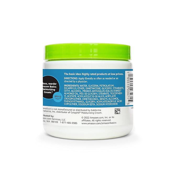 Amazon Basics Ultra Moisturizing Skin Cream for Dry & Sensitive Skin, Dermatologist Tested, Fragrance Free, Not Tested on Animals, Made in USA, 16 Ounce, 4-Pack (Previously Solimo)