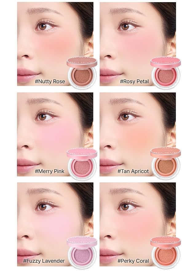 JUNG SAEM MOOL Artist Cushion Blush | Easy to Blend with Puff, Buildable Liquid Blush for Cheeks with a Natural & Matte Finish, Korean Makeup (Blur | Nutty Rose)