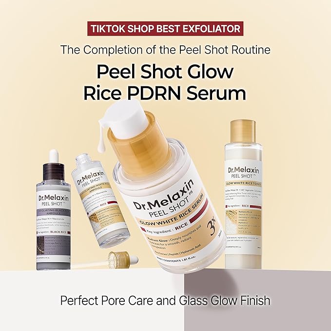 Dr.Melaxin Peel Shot Glow Rice PDRN Serum 30ml Facial Skin Care Smooth Texture For Pore Care Korean Skin Care