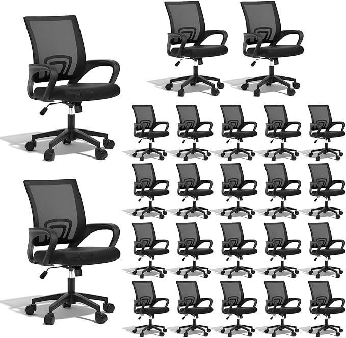 Ergonomic Office Chair 24P - 330Lbs, Breathable Mesh Computer Desk Chair with Lumbar Support & Armrest, Rolling Swivel Adjustable Tilt Lock for Home Office/Gaming, Bedroom Study
