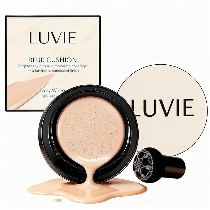 Cushion Foundation, 2026 New Mushroom Head Air Cushion Cc Cream Foundation, Bb Cream Foundations, Makeup Foundation for Older Women, Long-Lasting and Evens for Light/Medium Complexions (Ivory white)