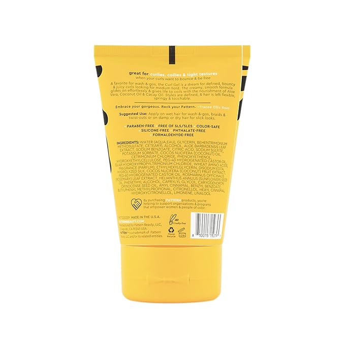 PATTERN Beauty by Tracee Ellis Ross Mini Curl Gel w Medium Hold w Aloe and Cacay Oil for Curly Hair, Travel Size (Pack of 2)