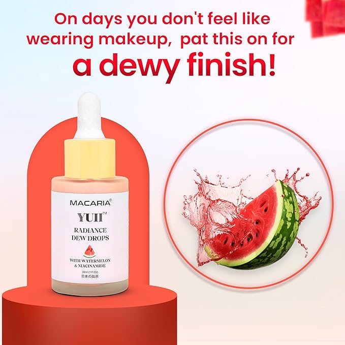 YUII Dew Drops Glow Watermelon Toner Replenishes, Refreshes and Energizes Tired Skin - Clean - Vegan & Cruelty-Free (Japanese Recipe)