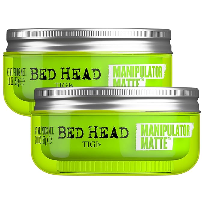 TIGI Bed Head Hair Wax, Manipulator Matte 2-Pack – Strong Hold Wax to Paste, Hair Styling Products for Women and Men, Tropical Fruit Fragrance, 2.01 Oz Ea