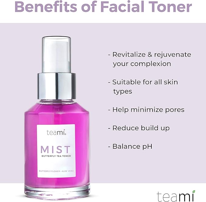 Teami Face Mist Spray Toner - Hydrating Alcohol Free Makeup Setting Spray - Perfect for Women with Dry, Sensitive, or Oily Skin - with Pore Minimizing Organic Witch Hazel and Hydrating Aloe Vera