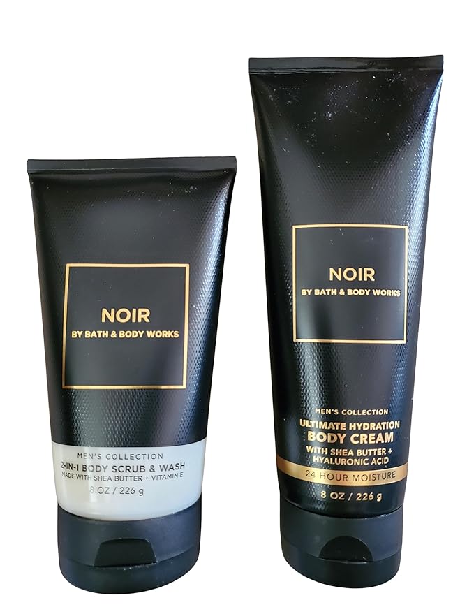 Bath & Body Works Men's Noir Ultimate Hydration Body Cream and Body Scrub