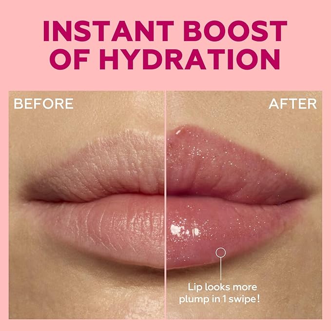 FOCALLURE Sparkling Gem Lip Plump, Hydrating & Volumizing Lip Plumper Gloss Balm, High-Shine Lip Plumping Pen, Plumps & Moisturizes, Vegan & Cruelty-Free, MELLOW