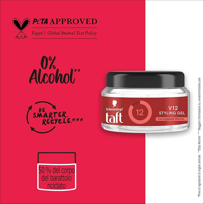 Taft: V12 Power Gel 250ml 8.45fl.oz [ Italian Import ]