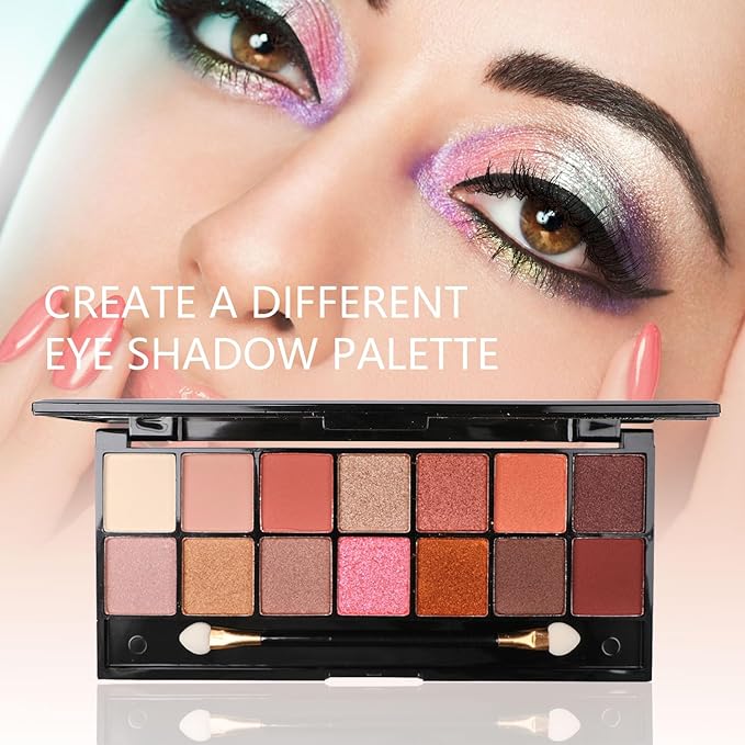 All in One Makeup Kit for Makeup storage bag 2X14 Colors Eyeshadow Palette Liquid Foundation Eyeliner Pencils Contouring Stick Lip Gloss 20Pcs Make up Brushes For Women Girls Teens (Black)