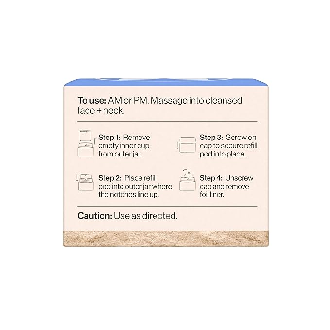 Honest Beauty Refill Pod for Full Size Hydrogel Cream, Lightweight and Moisturizing Water Cream, Gentle Sensitive Skin, Fragrance-Free, Vegan, 1.7 fl oz