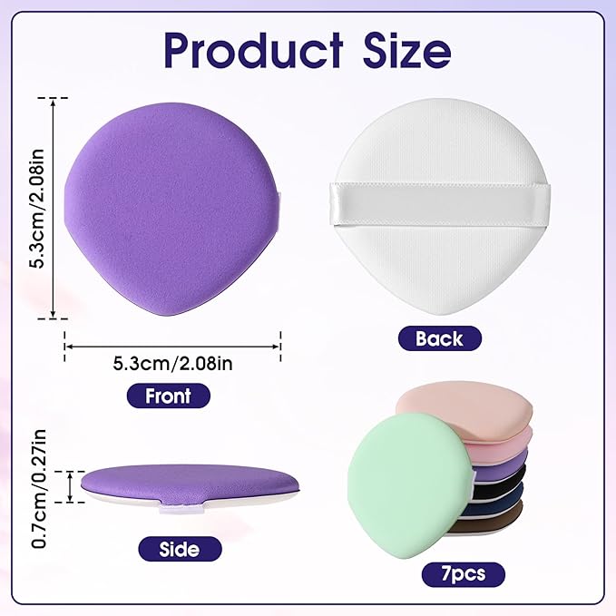 7Pcs Korean Makeup Sponge Puff Air Cushion Makeup Puffs for Foundation Concealer Teardrop Mix Setting Powder Puff Make Up Cushion Puffs Foundation Sponge for Liquid, Cream, and Powder