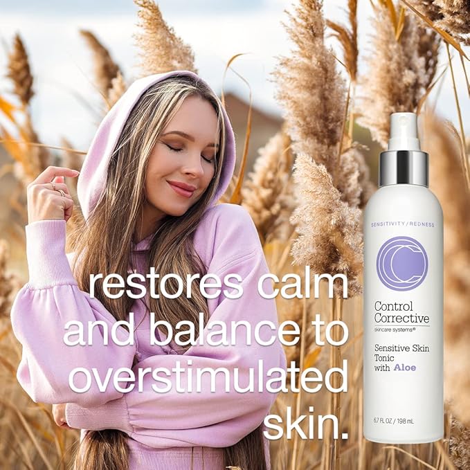 Control Corrective Sensitive Skin Cleansing Milk & Sensitive Skin Tonic with Aloe - Calms Overstimulated or Red Skin Types