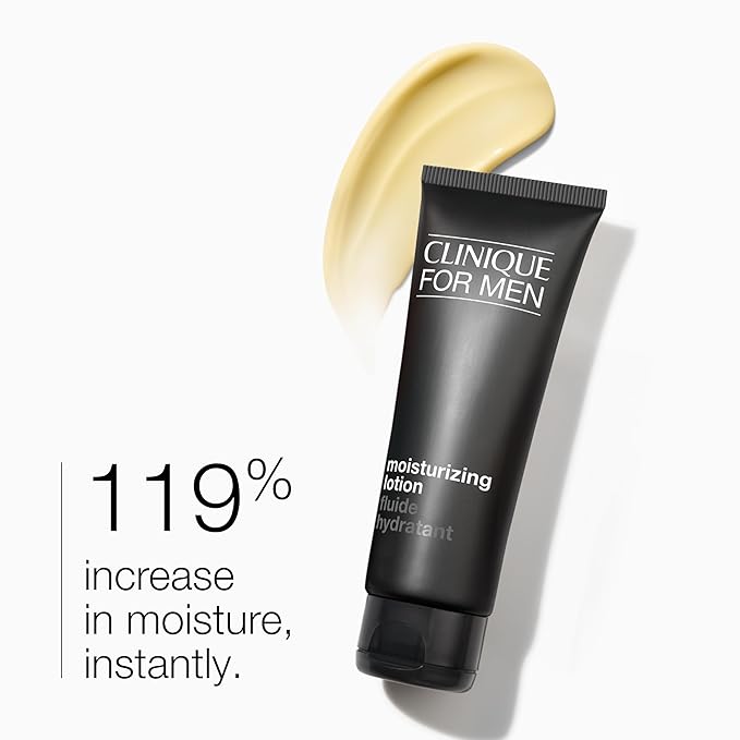 Clinique For Men Moisturizing Face Lotion With Hyaluronic Acid, Urea + Glycerin | Face Moisturizer For Drier Skin Types | Hydrating + Strenghening, 3.4 Fl Oz