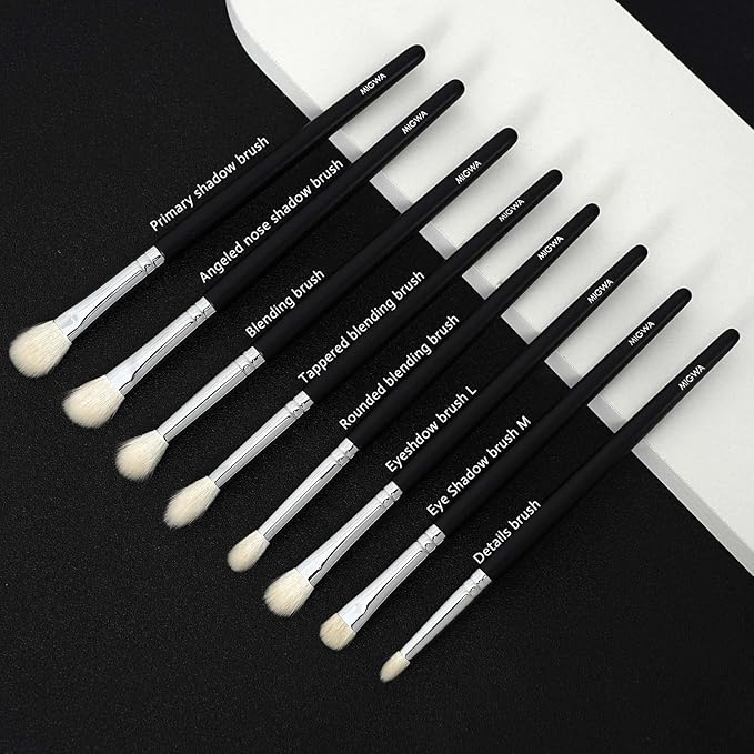 12 Pieces Premium Goat Hair Makeup Brush Set Nature Hair Bristles for Flawless Powder Application Durable Copper Ferrules Includes Eco-Friendly Kraft Paper Storage Case and Elegant Gift Box