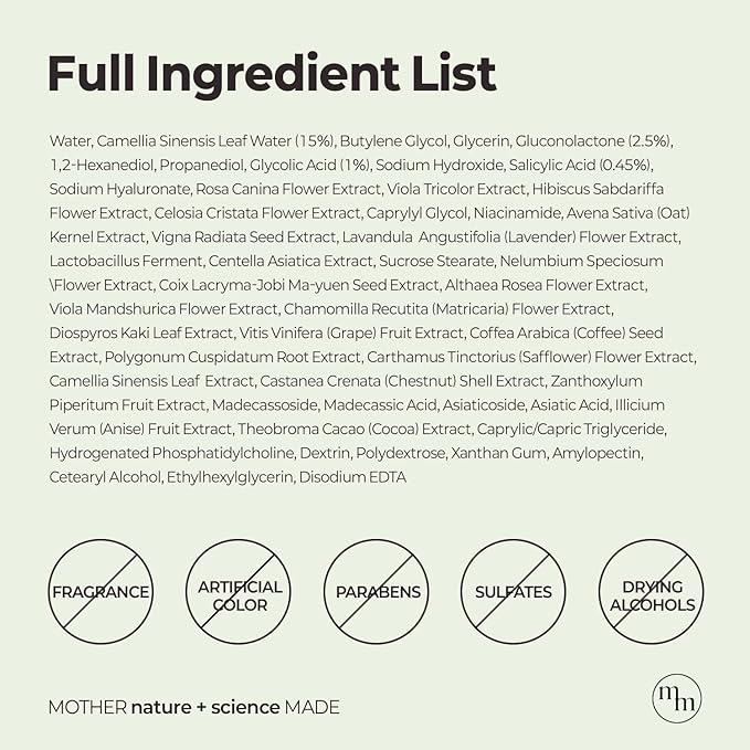 MOTHER MADE Green Tea-Rouble Away Clarifying Toner with AHA BHA PHA 150 ml