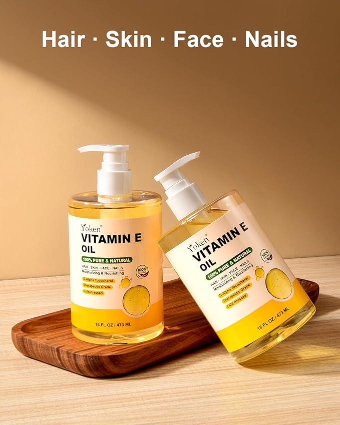 Vitamin E Oil 16 Fl Oz Vitamina E Oil for Skin Bulk Vitamine oils for Face,Cold Pressed Hexane Free Formula Liquid Perfect Care Bath and Body oils