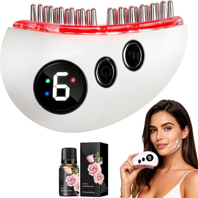 Electric Lymphatic Contour Face Brush with 9-Level Heating,Massage&Vibration,Scraping Massage Tool for Double Chin,Jawline,Puffiness and Facial Sculpting