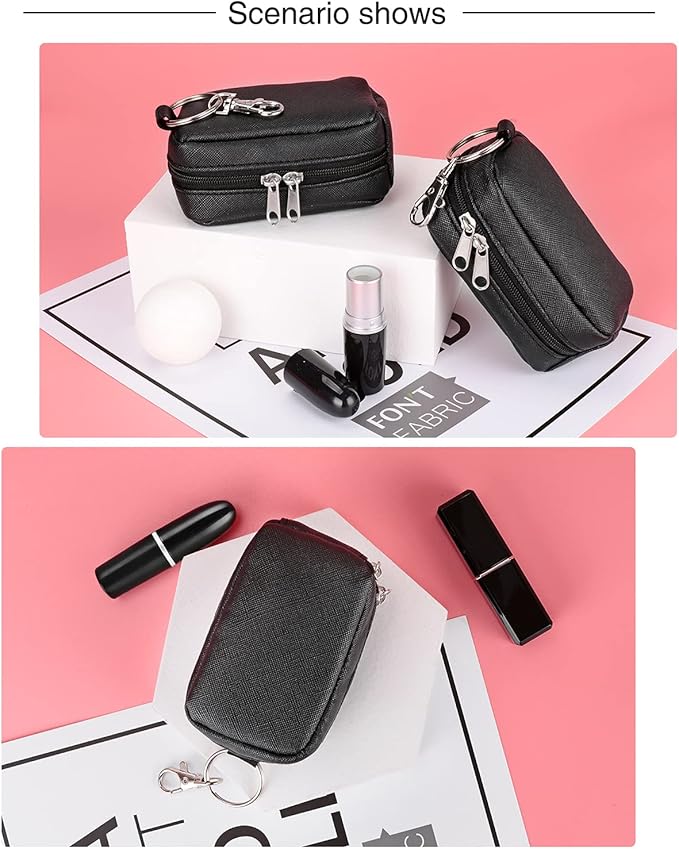 Chapstick Holder Bag Small Lip Balm Sleeve Pouch Lipstick Portable Storage Bag Lip Gloss Case With Hook Accessories