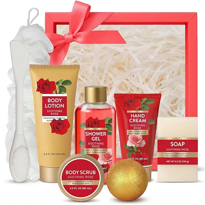Spa Luxetique Gifts for Women 8pcs of Romantic Luxury Rose Gift Set for Women Bath and Body Works Gift Set Spa Gift for Womens Birthday Gift for Womens Mom Wife Girlfriend Mothers Day Gifts