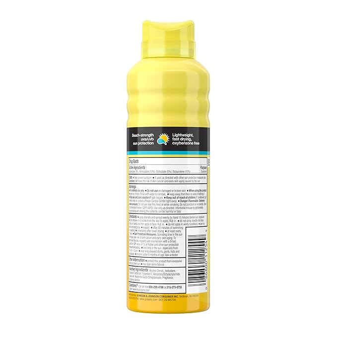 Neutrogena Beach Defense Sunscreen Spray SPF 50, Hawaii Reef Act 104 Compliant, Octinoxate & Oxybenzone Free, Broad Spectrum, Fast Absorbing & Lightweight, Face and Body Sunscreen, 6.5 Oz