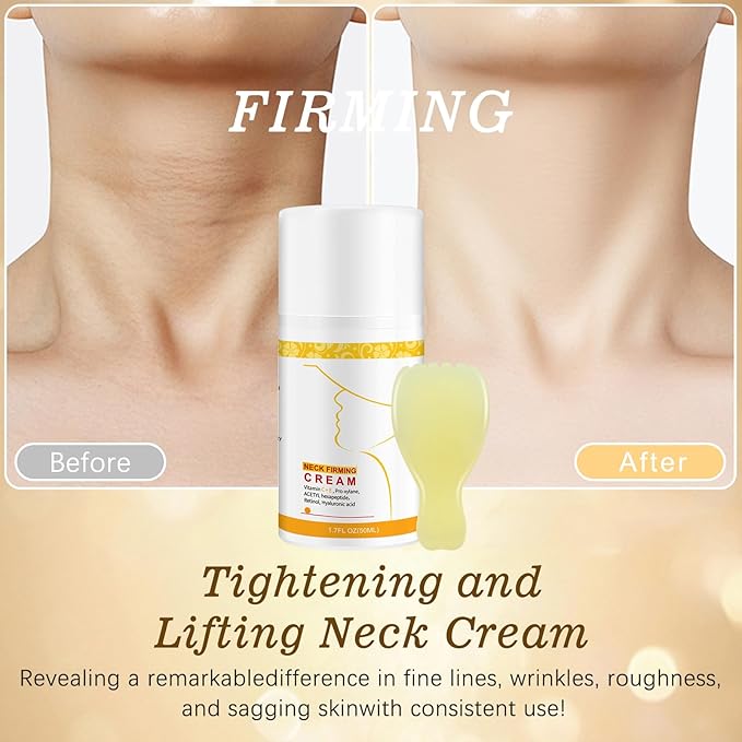 Neck Creams for Tightening and Firming, Face & Chest Anti-Aging Moisturizer for Crepey Sagging Skin & Wrinkles Neck Cream with Collagen, Retinol & Hyaluronic Acid Deep Hydration Day & Night Skin Care