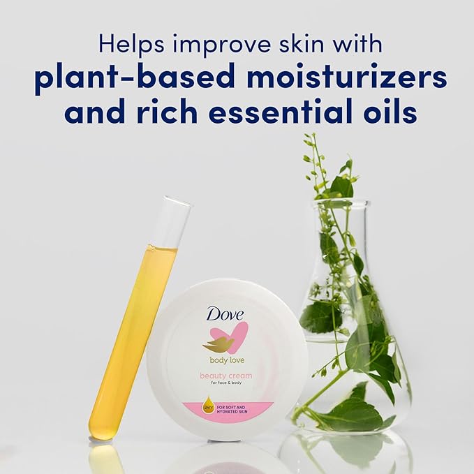 Dove Nourishing Body Care, Face, Hand, and Body Beauty Cream for Normal to Dry Skin Lotion for Women with 24-Hour Moisturization, 6-Pack, 5.07 Oz Each Jar