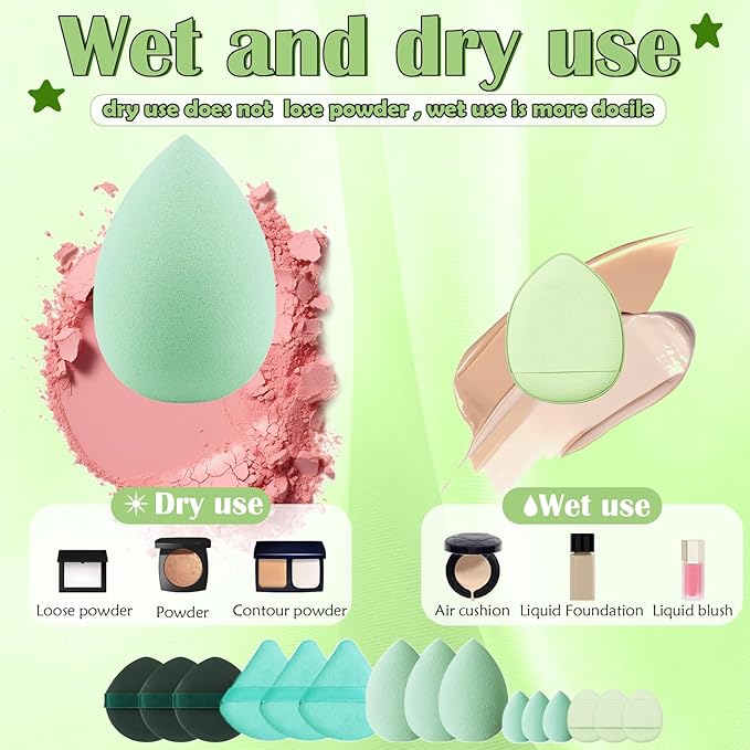 Makeup Brush Set, 42Pcs Makeup Tool Set Premium Synthetic Foundation Concealers Powder Eye Shadows Makeup Brushes Kit for for Beginner Professional, Green