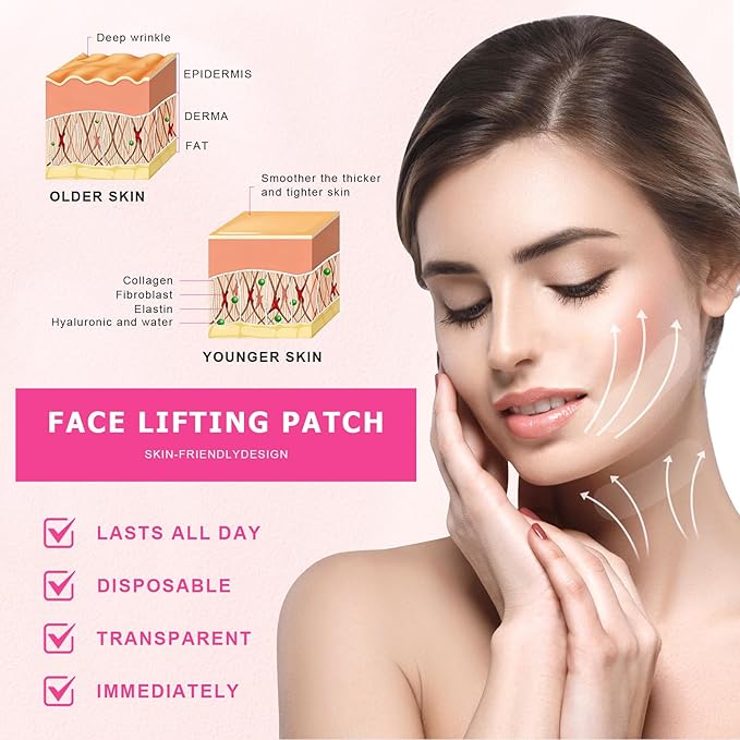160PCS Neck Tape Lifting Invisible for Instant Face Lifting, Face Lift Tape Invisible, Wrinkle Tape, Double Chin, Jowls, Eyes & Neck | Waterproof Skin Tape Under Makeup
