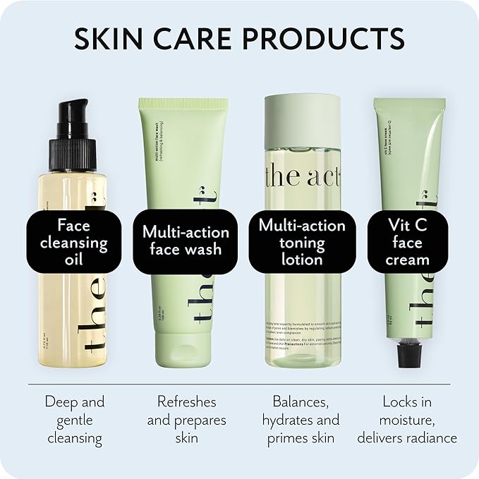 THE ACT Clarifying Toning Lotion Milk for Face – Hydrating Milky Toner for All Skin Types – Pore Minimizer & Radiance Booster – Gentle Alcohol-Free Vegan Organic Facial Care 6.8 Fl Oz