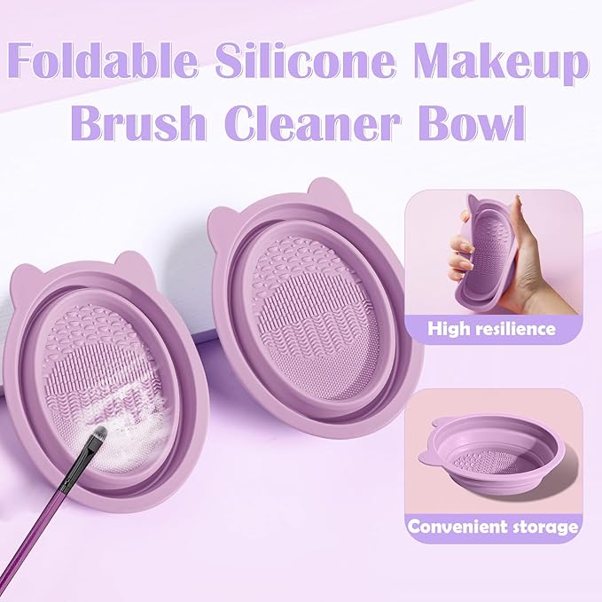 Makeup Brush Set, 49Pcs Makeup Tool Set Premium Synthetic Foundation Concealers Powder Eye Shadows Makeup Brushes Kit for for Beginner Professional, Purple