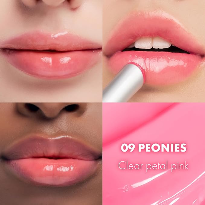 rom&nd GLASTING MELTING BALM #09 PEONIES - K-Beauty Vibrant Pink Lip Tint Balm | Crystal Water-Gloss Shine & Deep Hydration | Non-Sticky, Long-Lasting Stain for Plump, Healthy Lips