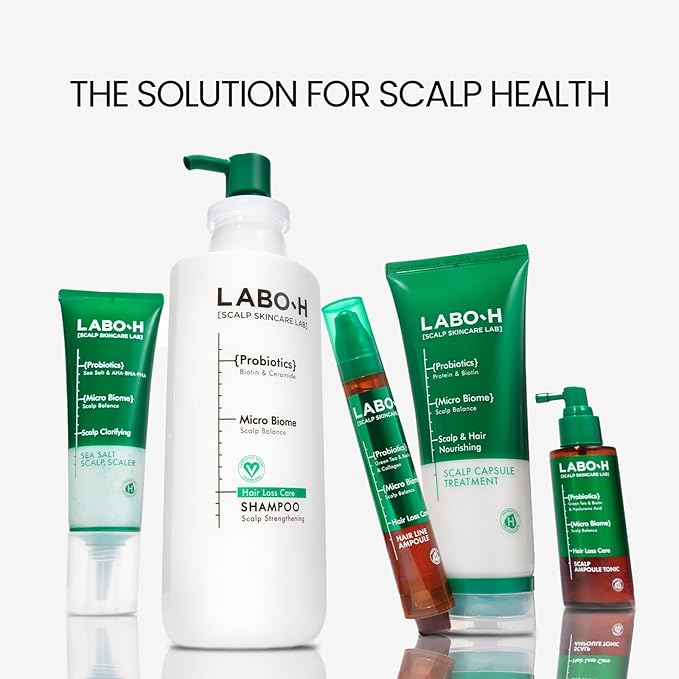 LABO.H Scalp Strengthening Scrub - Korean Calrifying Shampoo for Hair Growth & Anti-Loss | Vegan Treatment with Rosemary and Sea Salt, Gentle Exfoliator, & Thicker-Looking Hair 7.33 Fl oz.