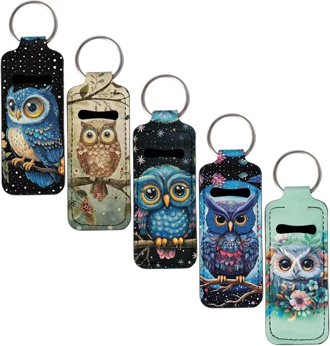 Pensura Chapstick Holder Keychain Fashion 5 Pcs Car Keychain Holder Portable Chapstick Holder Keep from Scratched and Dust